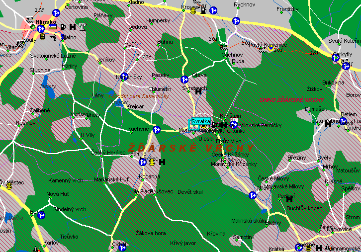 mapa Svratky